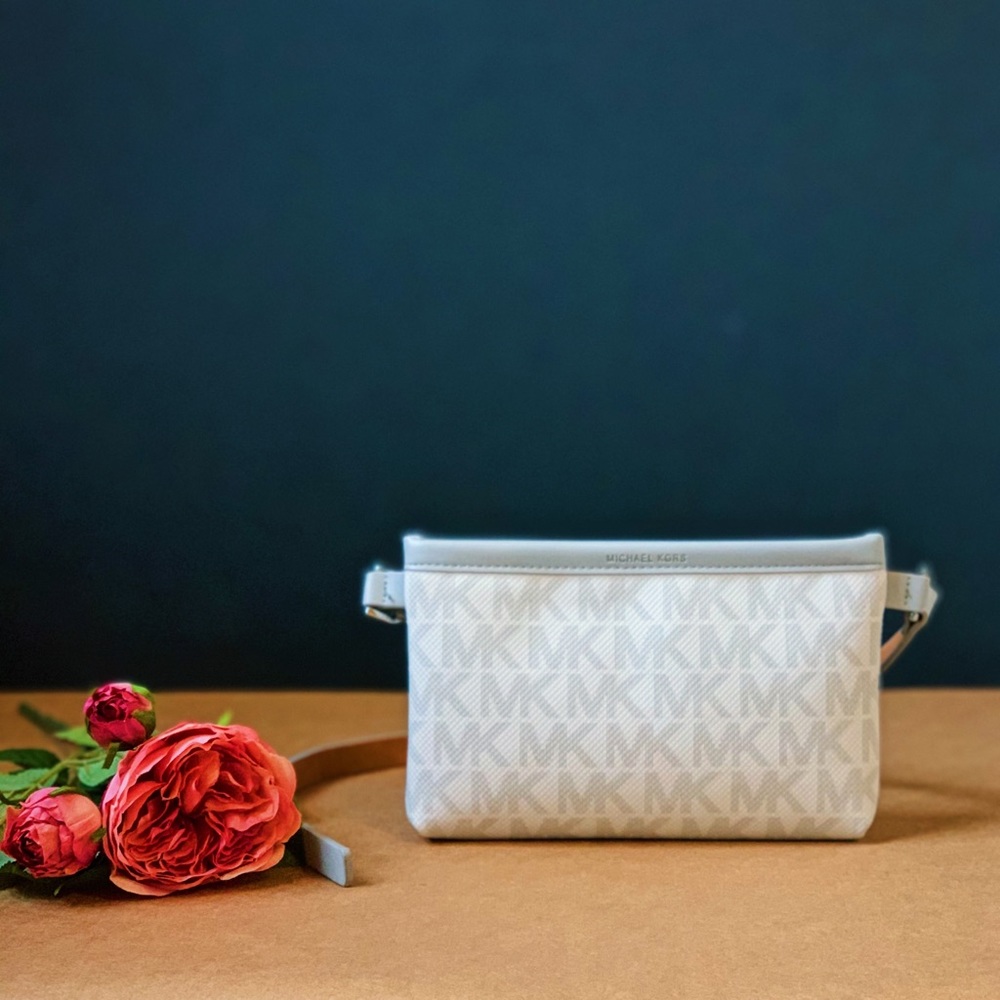 Michael Kors Gray & White Fanny Pack Belt